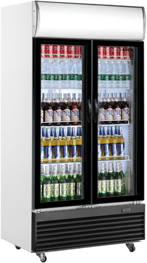 SARO Getränkekühlschrank,  2 Türen, Werbetafel, GTK 800