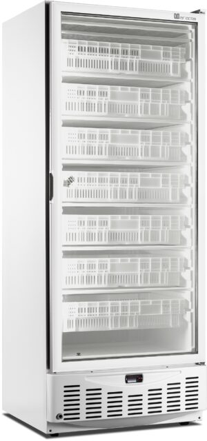 SARO Tiefkühlschrank, Glastür - weiß, Modell MM5 N PV