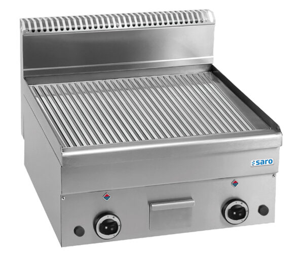 SARO Gasgrillplatte, gerillt, Auftisch, 600x600, GFT66R