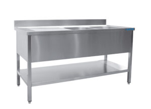 SARO Spültisch 2 Becken, rechts - B 1400 x T 600 mm