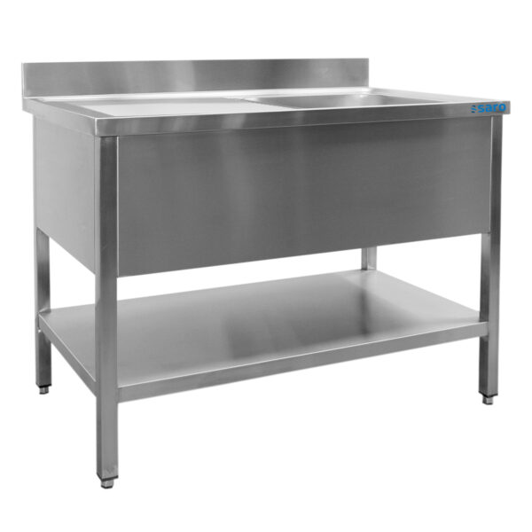 SARO Spültisch 1 Becken, rechts - B 1400 x T 700 mm – Bild 2