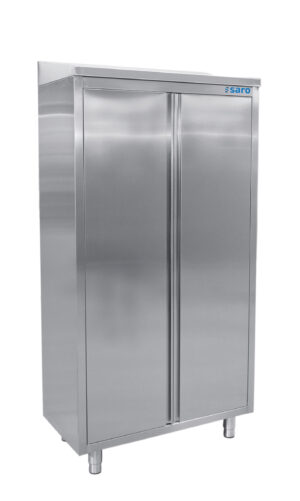 SARO Edelstahlhochschrank, 2 Flügeltüren, Breite 1000mm