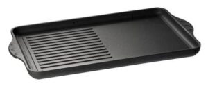 Eurolux Premium Grillplatte, 43x28x2,5cm, halb gerillt