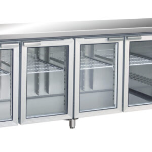 SARO Kühltisch, 4 Glastüren, Modell GN 4100 TNG