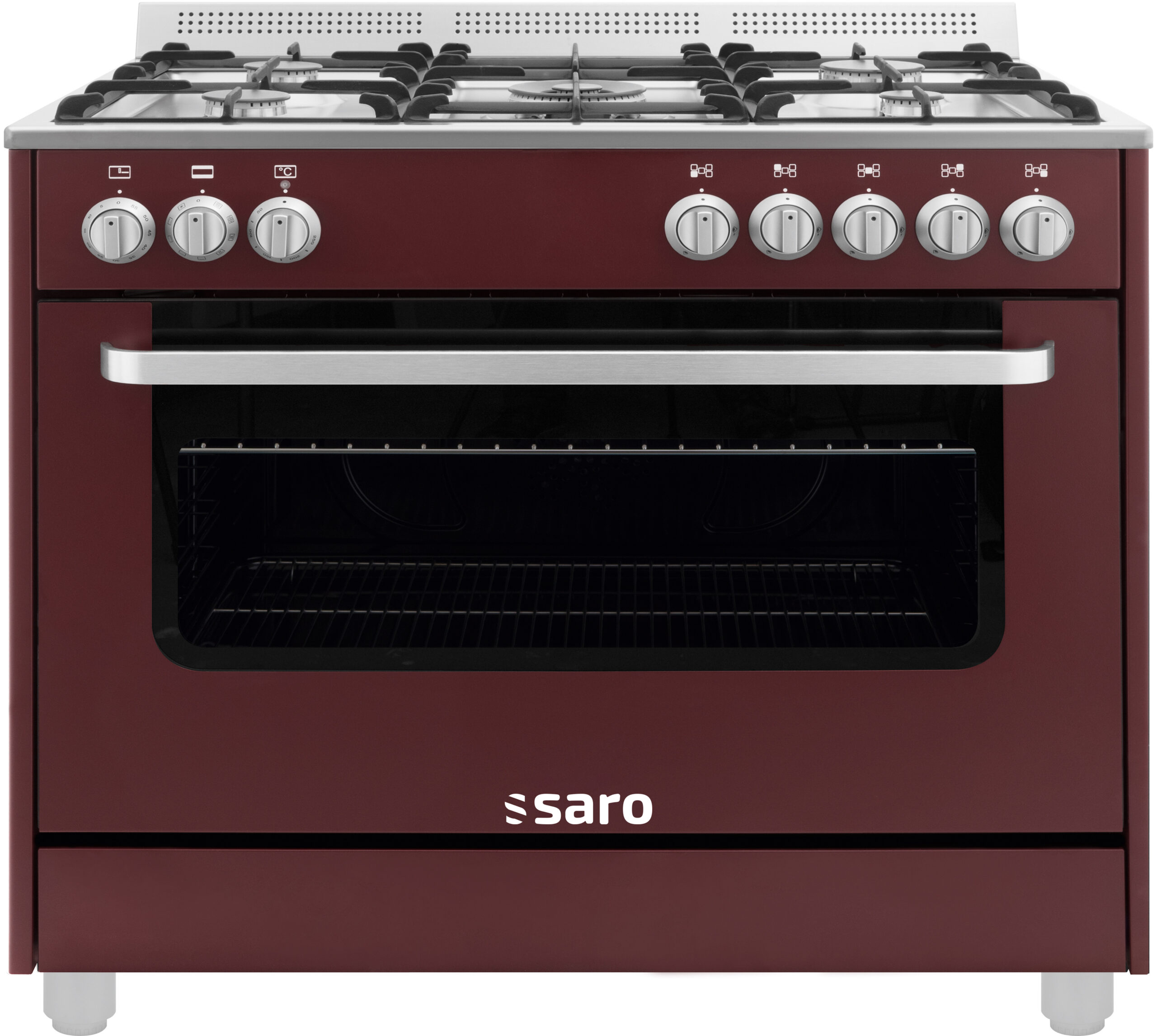 SARO Multifunktionsherd Gas/Elekt., TS95C61LVI bordeaux