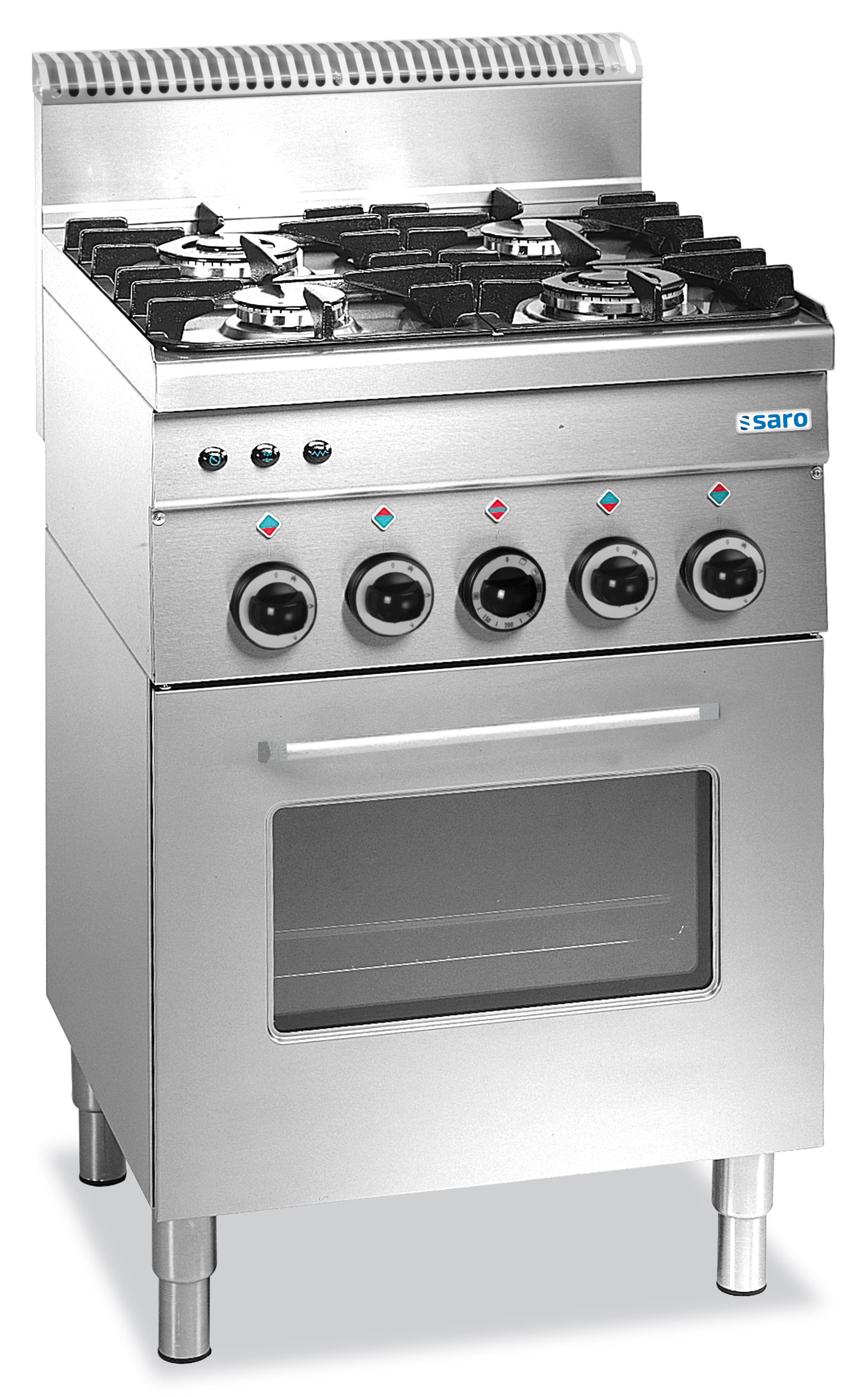 SARO Gasherd+Elektroofen+Grill, 4 Br., 600 Line, G4SFE6