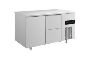 A&S Gastro Kühltisch -2 bis +8°C 1400x700x850mm mit 1x Tür und 1x zwei Schubladen