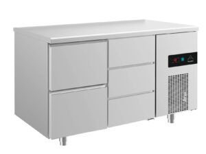 A&S Gastro Kühltisch -2 bis +8°C 1400x700x850mm mit 1x zwei Schubladen und 1x drei Schubladen