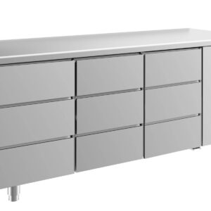 A&S Gastro Kühltisch -2 bis +8°C 1865x700x850mm mit 3x drei Schubladen