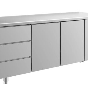 A&S Gastro Kühltisch -2 bis +8°C 1865x700x850mm mit 2x Türen und 1x drei Schubladen