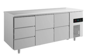 A&S Gastro Kühltisch -2 bis +8°C 1865x700x850mm mit 2x zwei Schubladen und 1x drei Schubladen