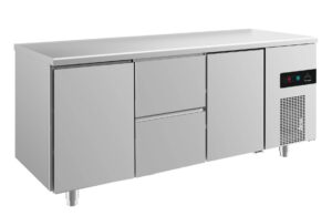 A&S Gastro Kühltisch -2 bis +8°C 1865x700x850mm mit 2x Türen und 1x zwei Schubladen