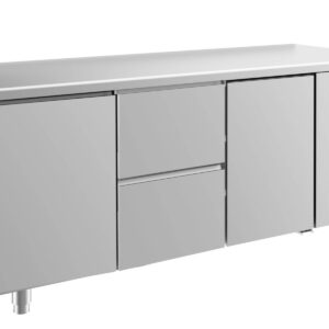 A&S Gastro Kühltisch -2 bis +8°C 1865x700x850mm mit 2x Türen und 1x zwei Schubladen