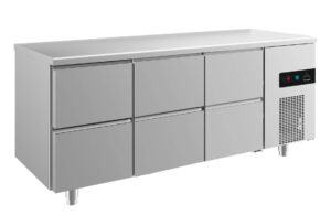 A&S Gastro Kühltisch -2 bis +8°C 1865x700x850mm mit 3x zwei Schubladen