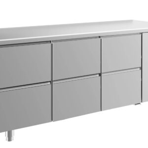 A&S Gastro Kühltisch -2 bis +8°C 1865x700x850mm mit 3x zwei Schubladen