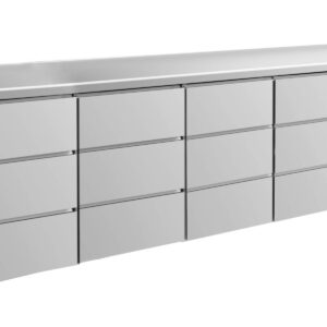 A&S Gastro Kühltisch -2 bis +8°C 2330x700x850mm mit 4x drei Schubladen