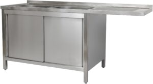 A&S Gastro Spülzentrum 1500 x 600 x 850 mm 2 Becken links    600 mm Tiefe