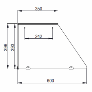 Skyrainbow Glasaufsatz kurz, Klarglas, gerade kpl. für THSAI158