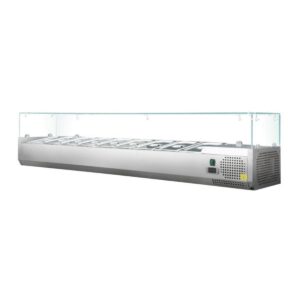 Skyrainbow Kühlaufsatzvitrine GN 1/4, 120 x 34, Glasaufsatz