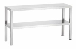 A&S Gastro Edelstahl Aufsatzboard 2-Etagen | Bautiefe 400 mm | AISI 304