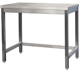 A&S Gastro Edelstahl Arbeitstisch verschweißt | Bautiefe 600mm | ohne Grundboden | AISI 304