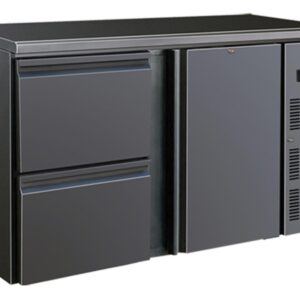 A&S Gastro Flaschenkühltisch I 350L I 1 Tür / 2 Schubladen I BBC220