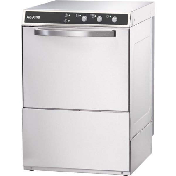 A&S Gastro Geschirrspülmaschine inkl. Klarspülmitteldosier- und Reinigerdosier- und Ablaufpumpe | 400 Volt, 4,9 kW | 565x665x835 mm