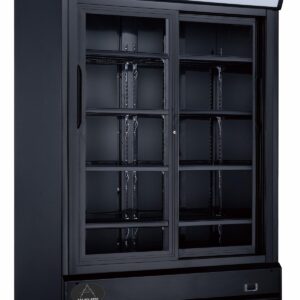 A&S Gastro Flaschenkühlschrank 1000 L 1200x730x2036 mm, schwarz, Schiebetüren