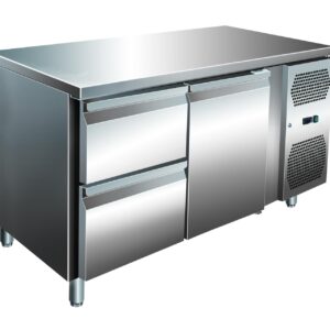 A&S Gastro VIP Kühltisch mit 1x 2 Schubladen und 1 Tür -2 bis +8°C 1.360x700x860 mm