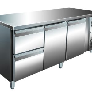 A&S Gastro VIP Kühltisch mit 1x 2 Schubladen und 2 Türen -2 bis +8°C 1.795x700x860 mm