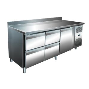 A&S Gastro VIP Kühltisch mit 2x 2 Schubladen und 1 Tür und Aufkantung -2 bis +8°C 1.795x700x960 mm