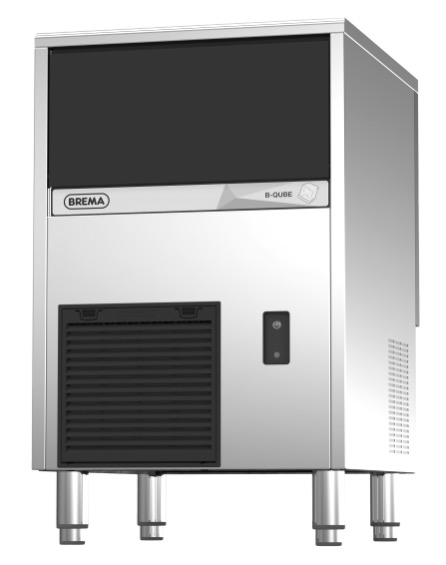 Brema Eiswürfelbereiter mit Ablaufpumpe | Eisproduktion: ca. 38 kg / 24 Stunden| Luftkühlung | R290, 340 W | 497x592x687 mm