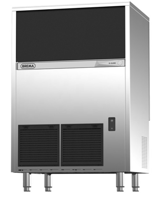 Brema Eiswürfelbereiter mit Ablaufpumpe | Eisproduktion: ca. 95 kg / 24 Stunden| Luftkühlung | R290, 870 W | 738x600 mmx1010 mm
