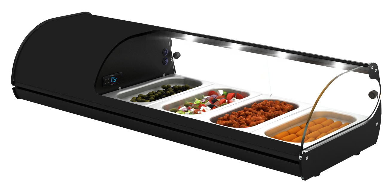 Neumärker Royal Cooling Tapas 4 Kompressor links 4x GN 1/3 x 40 mm