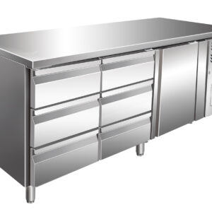 SARO Kühltisch, Tür+2x 3er Schubladenset, KYLJA 3150 TN