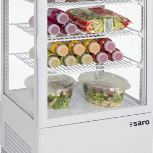 SARO Mini-Umluftkühlvitrine, 68 L, Modell SC 70 weiß