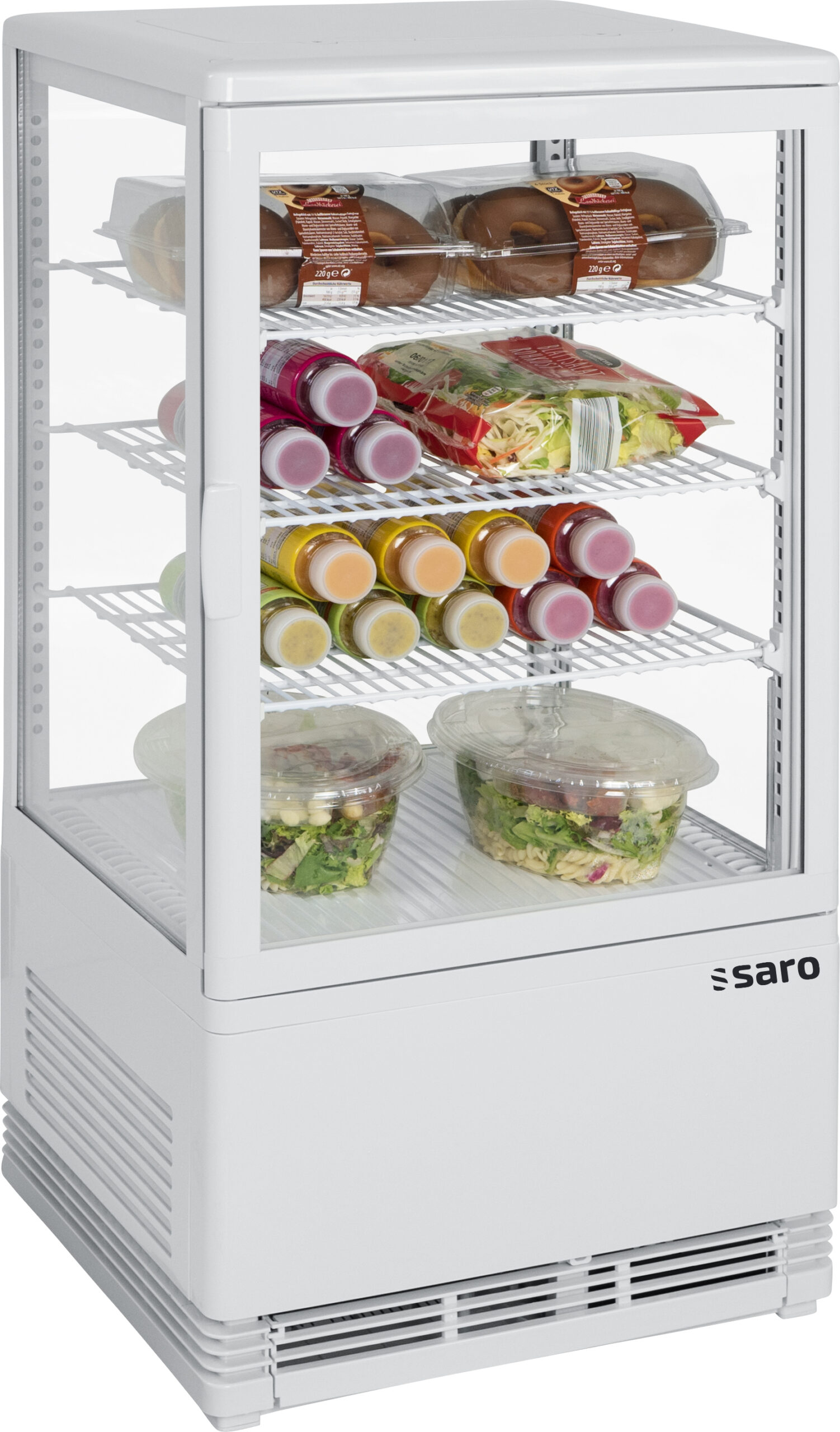 SARO Mini-Umluftkühlvitrine, 68 L, Modell SC 70 weiß