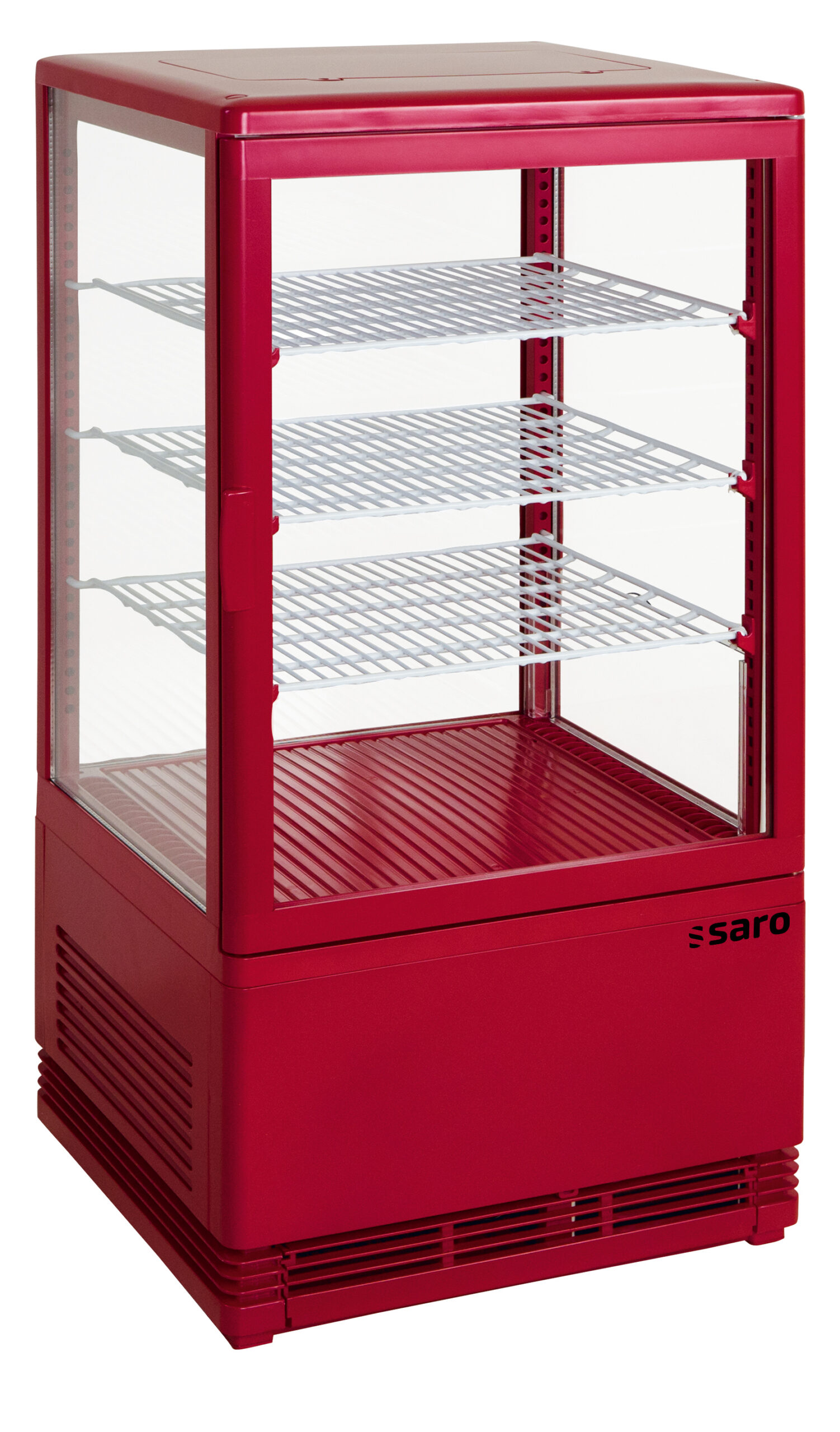 SARO Mini-Umluftkühlvitrine, 68 L, Modell SC 70 rot