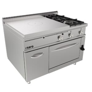 SARO Glühplattenherd+Gasofen, 2 Brenner+Tür, LQ/TPG6LO