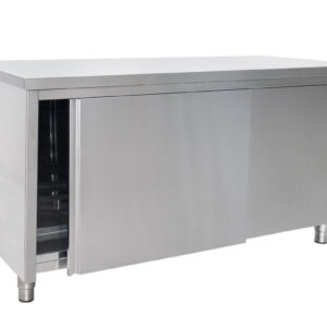 SARO Edelstahlschrank, Schiebetür - T 700 x B 1800 mm