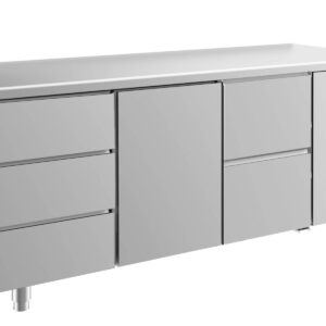 A&S Gastro Kühltisch -2 bis +8°C 1865x700x850mm mit 1x Tür, 1x zwei Schubladen und 1x drei Schubladen