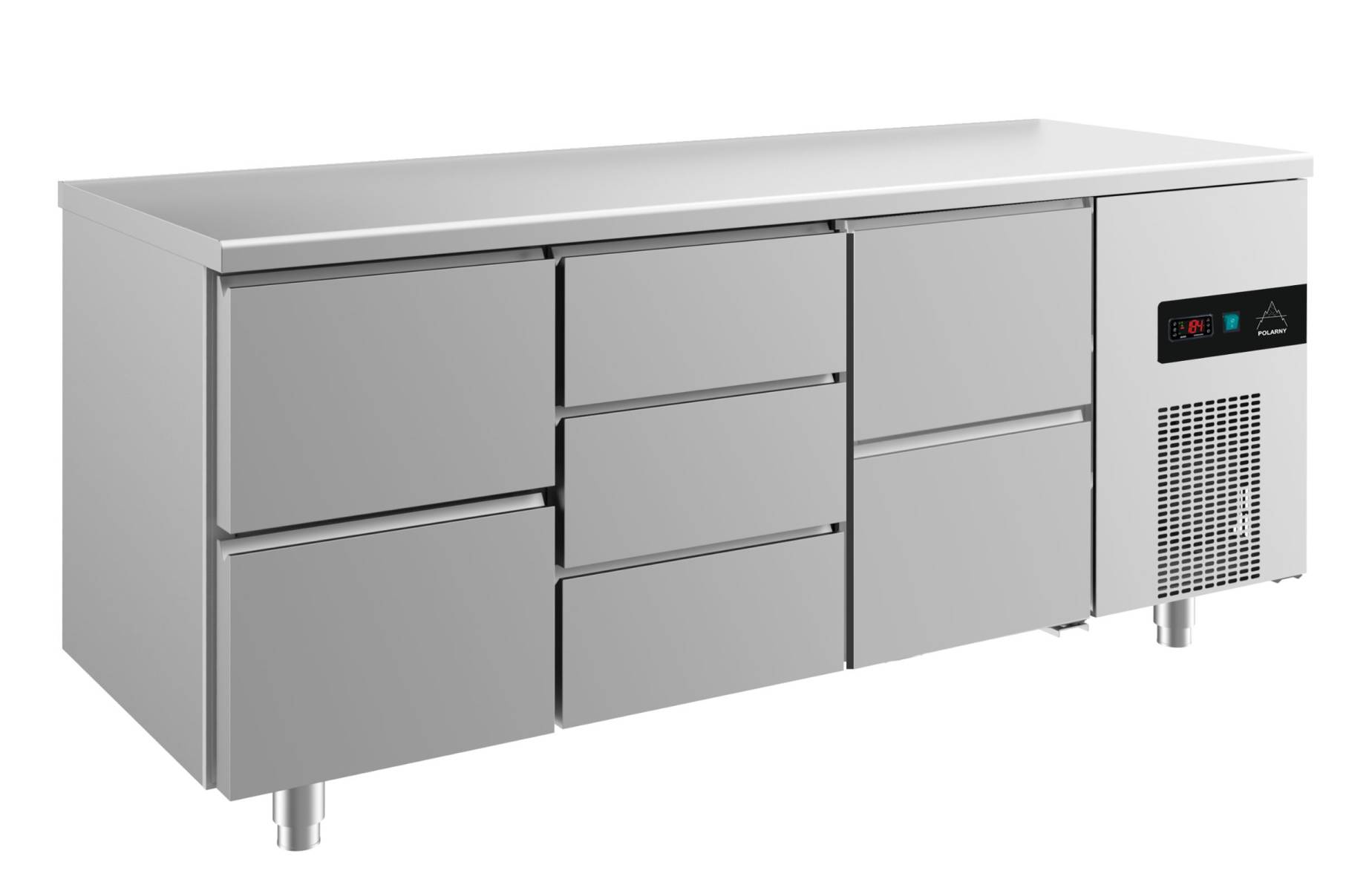 A&S Gastro Kühltisch -2 bis +8°C 1865x700x850mm mit 2x zwei Schubladen und 1x drei Schubladen