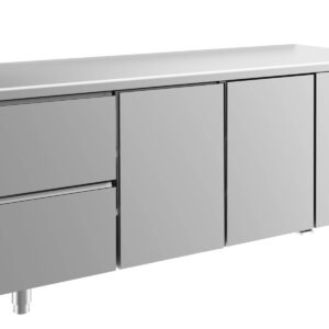 A&S Gastro Kühltisch -2 bis +8°C 1865x700x850mm mit 2x Türen und 1x zwei Schubladen