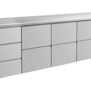 A&S Gastro Kühltisch -2 bis +8°C 2330x700x850mm mit 3x zwei Schubladen und 1x drei Schubladen