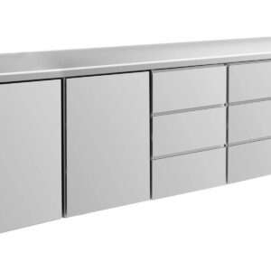 A&S Gastro Kühltisch -2 bis +8°C 2330x700x850mm mit 2x Türen und 2x drei Schubladen