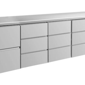 A&S Gastro Kühltisch -2 bis +8°C 2330x700x850mm mit 1x zwei Schubladen und 3x drei Schubladen