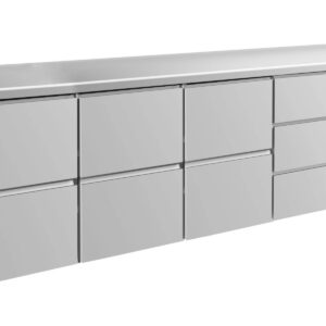 A&S Gastro Kühltisch -2 bis +8°C 2330x700x850mm mit 3x zwei Schubladen und 1x drei Schubladen