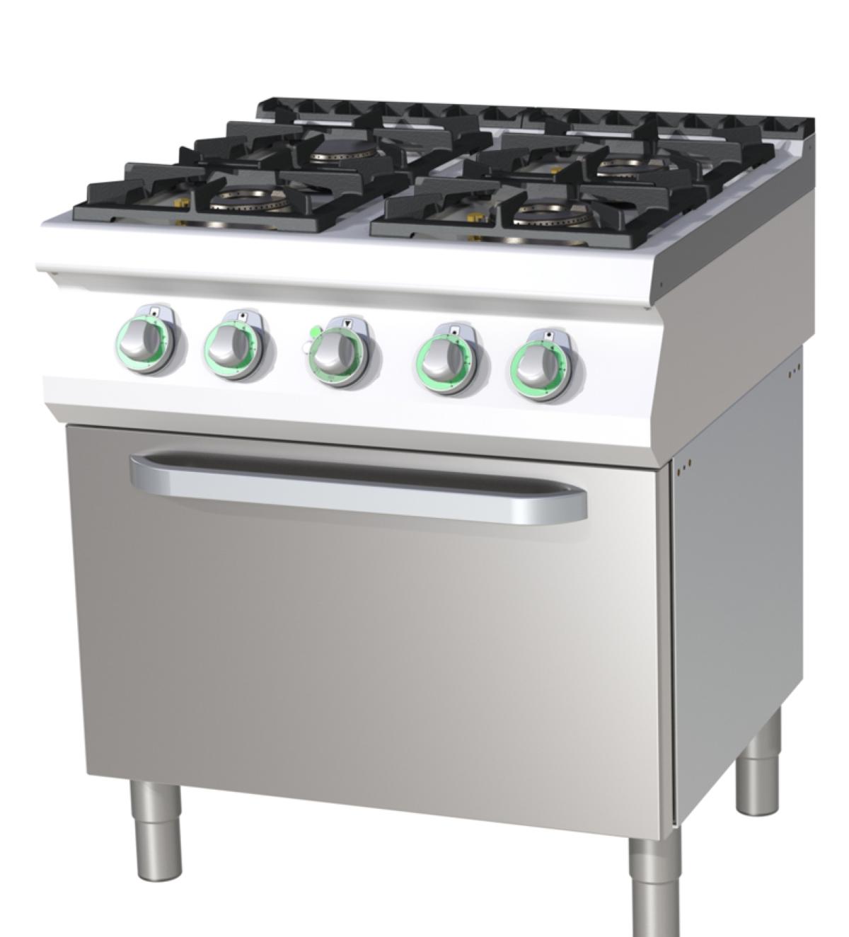 RM Gastro Thermik Serie 700 I Gasherd mit Elektro-Backofen I SPT-780/11GE