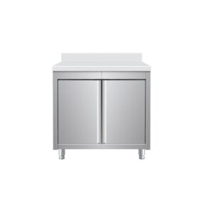 Skyrainbow Arbeitsschrank aus Edelstahl, mit Aufkantung, 80 x 60