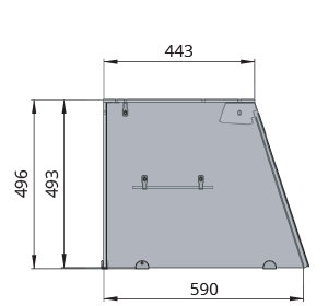 Skyrainbow Glasaufsatz hoch, Klarglas, gerade kpl. für THSAI158